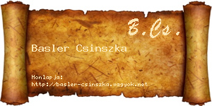 Basler Csinszka névjegykártya